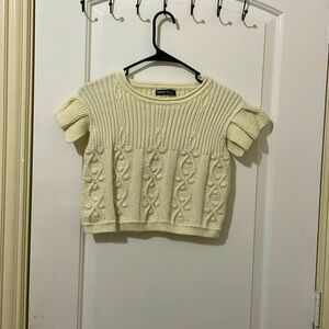 Girls sweater crop top size medium US six off-white